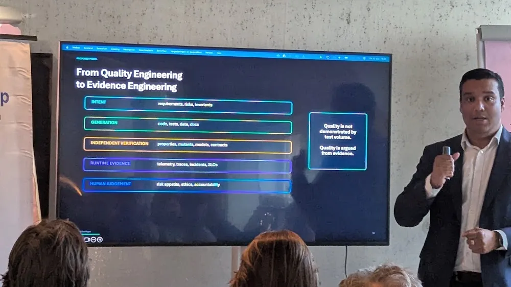 BrowserStack Meetup Amsterdam 2026 — Dinner and hallway-track conversations on where AI-driven quality engineering is heading (photo 5)