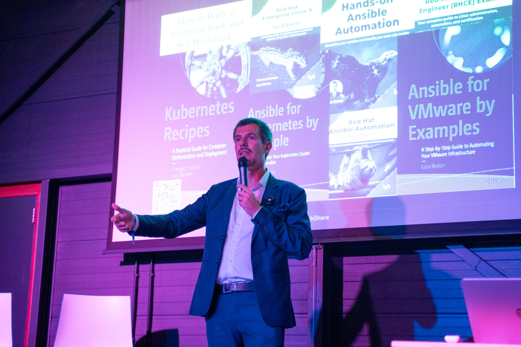 Luca Berton presenting at FikaWorks Day 2025 in Amsterdam