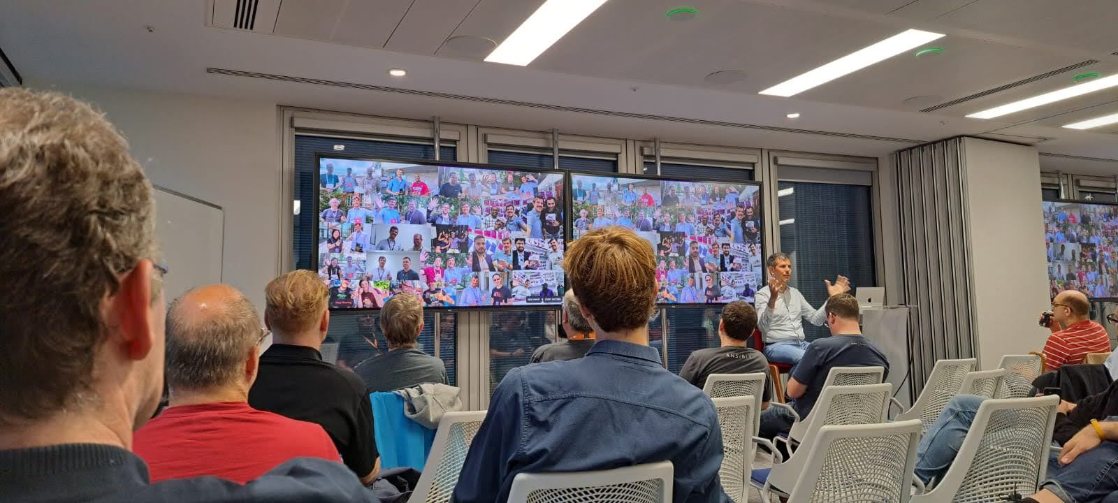 Luca Berton presenting at Ansible London Meetup 2024