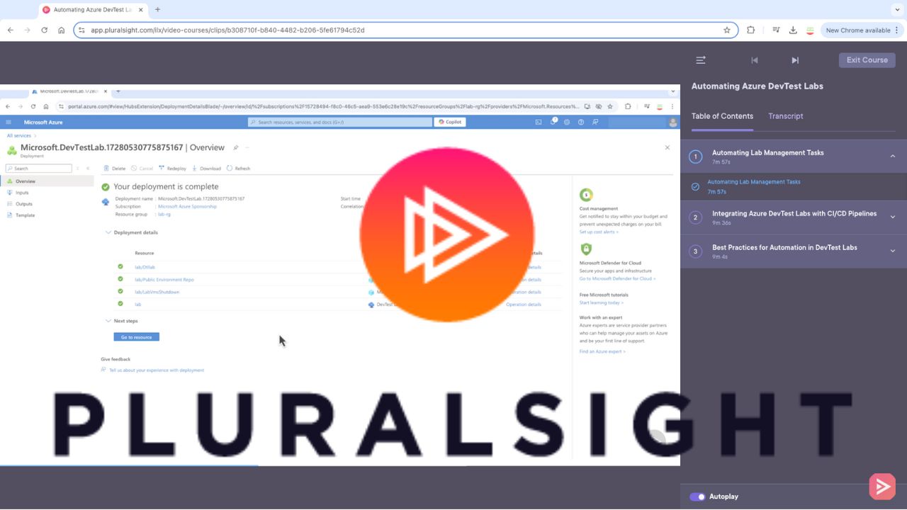 Azure DevTest Labs course cover