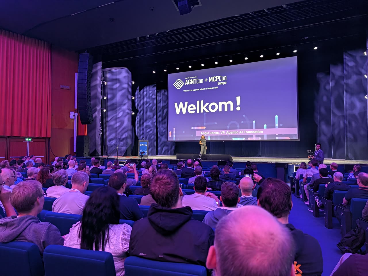 Keynote stage at RAI Amsterdam during AGNTCon + MCPCon Europe 2026