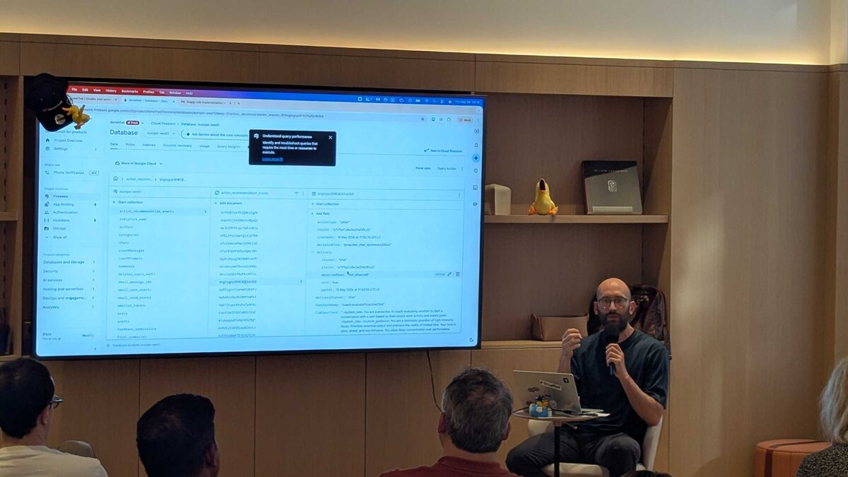 Firebase Firestore backend — event documents