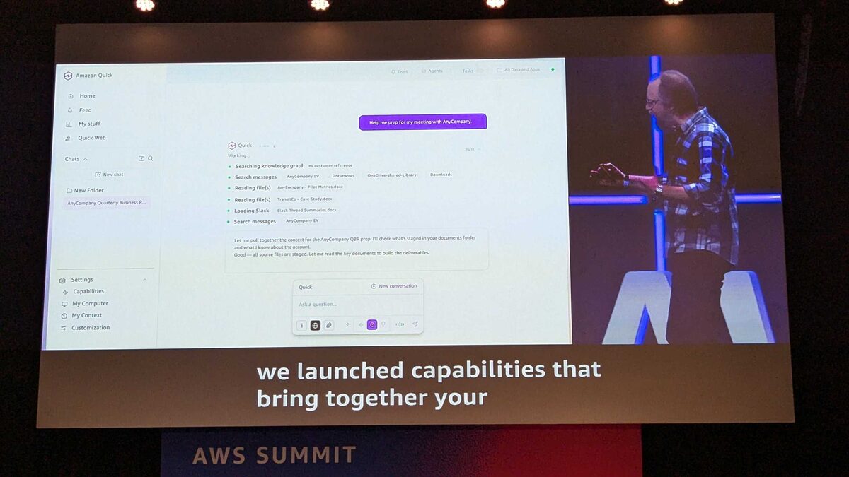Amazon Quick generating a Quarterly Business Review deck from multiple data sources