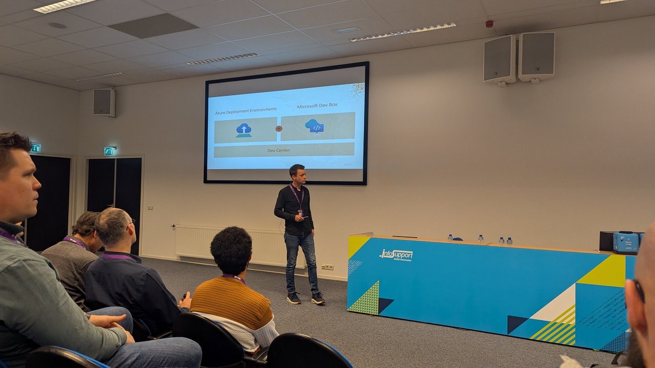 Erwin Staal presenting Azure Deployment Environments and Microsoft Dev Box on top of Dev Center at BitBash 2025