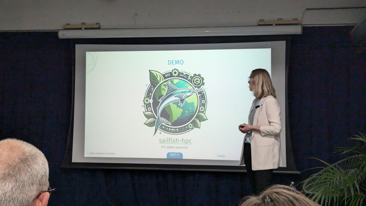 Demo slide with the sailfish-hpc logo and the text It's open-source