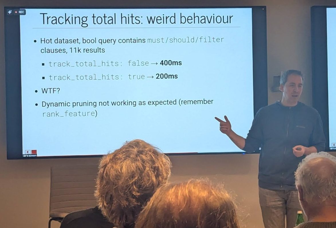 Kaufland's Tracking total hits: weird behaviour slide, where track_total_hits false took 400ms and true took 200ms