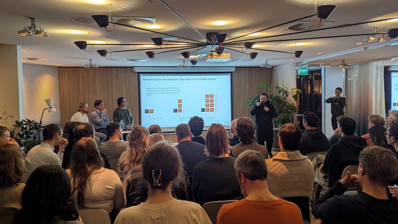 Sohrab Hosseini of Orq.ai presenting As more agents are deployed, new layers of complexity surface