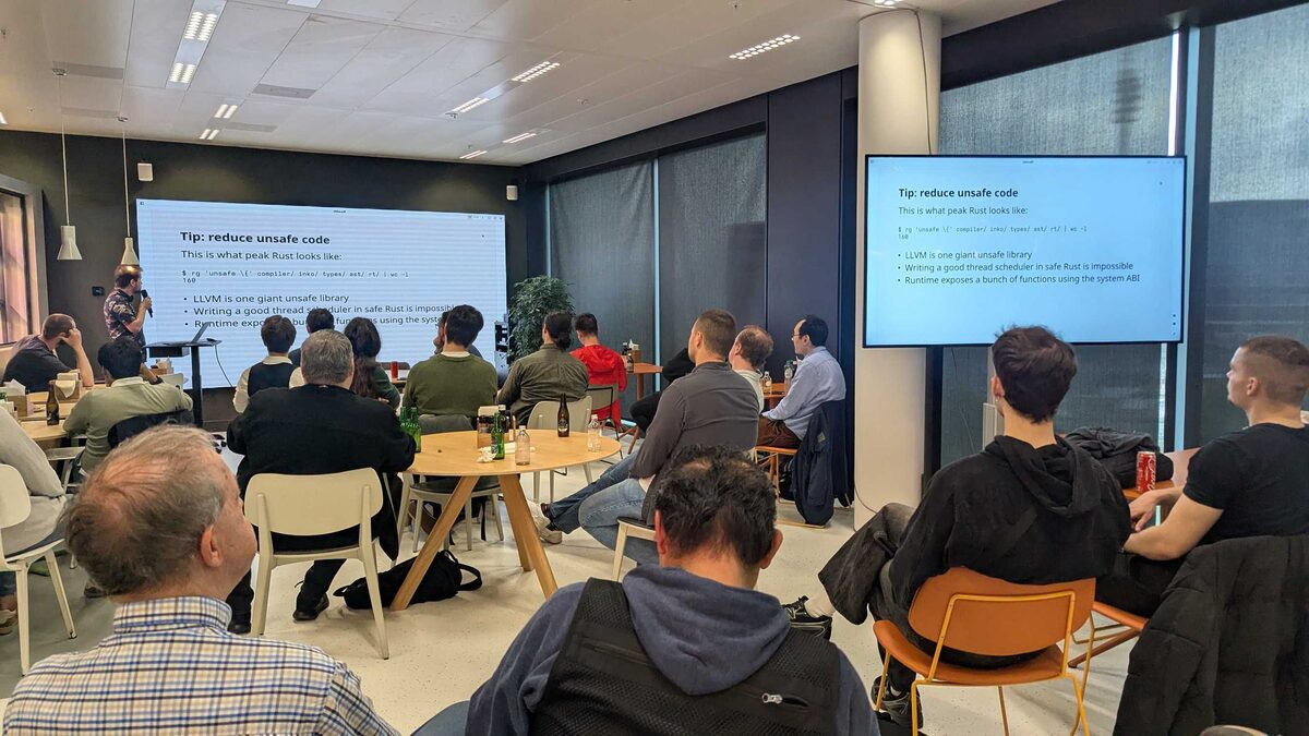 Inko meetup — only 168 unsafe blocks in the entire Inko compiler