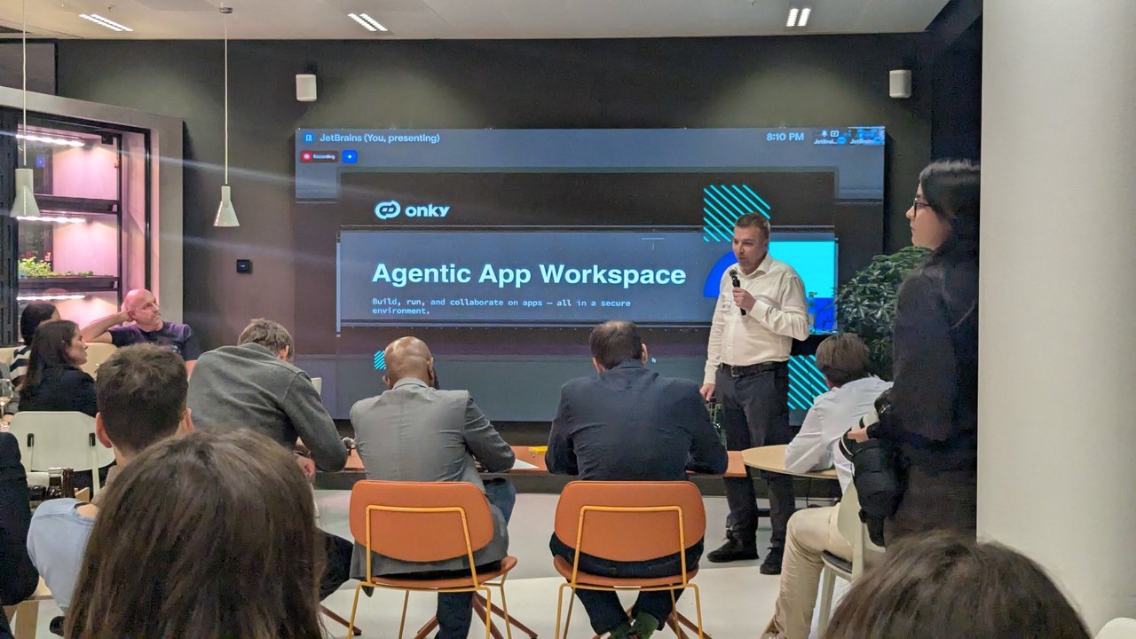 The onky pitch slide: Agentic App Workspace, build, run, and collaborate on apps, all in a secure environment