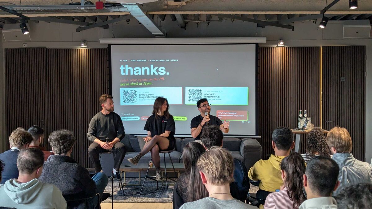 LangWatch Scenario meetup panel discussion in Amsterdam