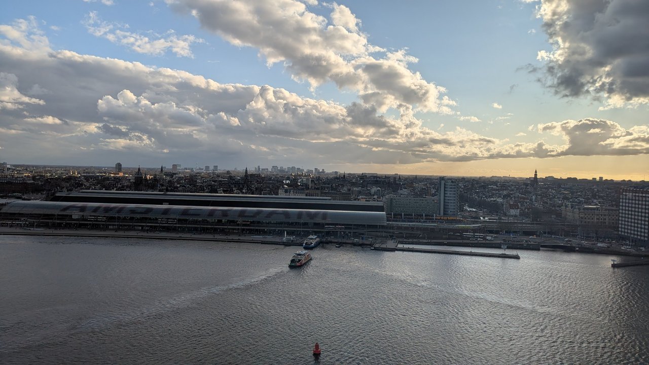 View from A'DAM Tower over the IJ and Amsterdam Centraal during Neo4j GraphSummit Amsterdam 2025