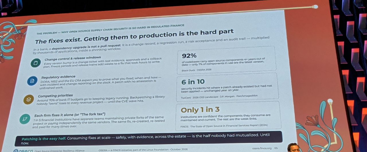 Slide: the fixes exist, getting them to production is the hard part