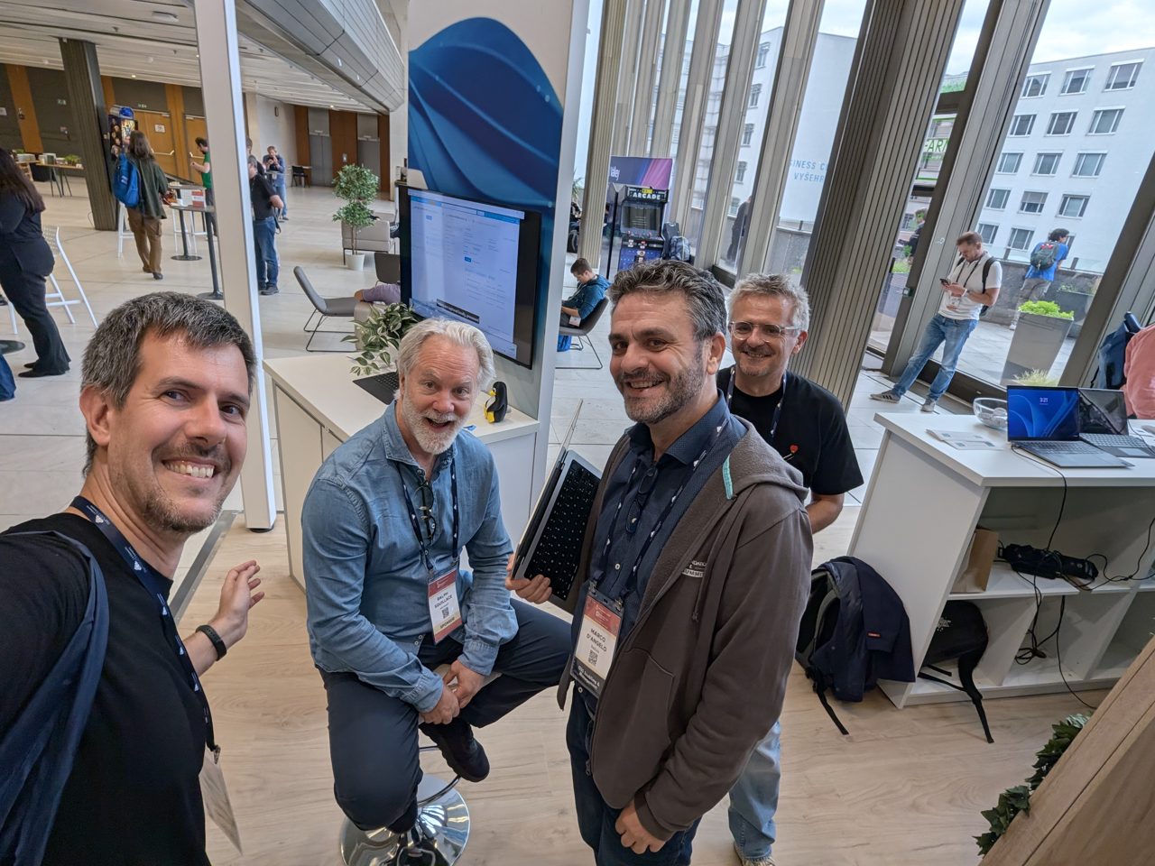 Luca Berton with Ralph Squillace, Marco D'Angelo and a colleague