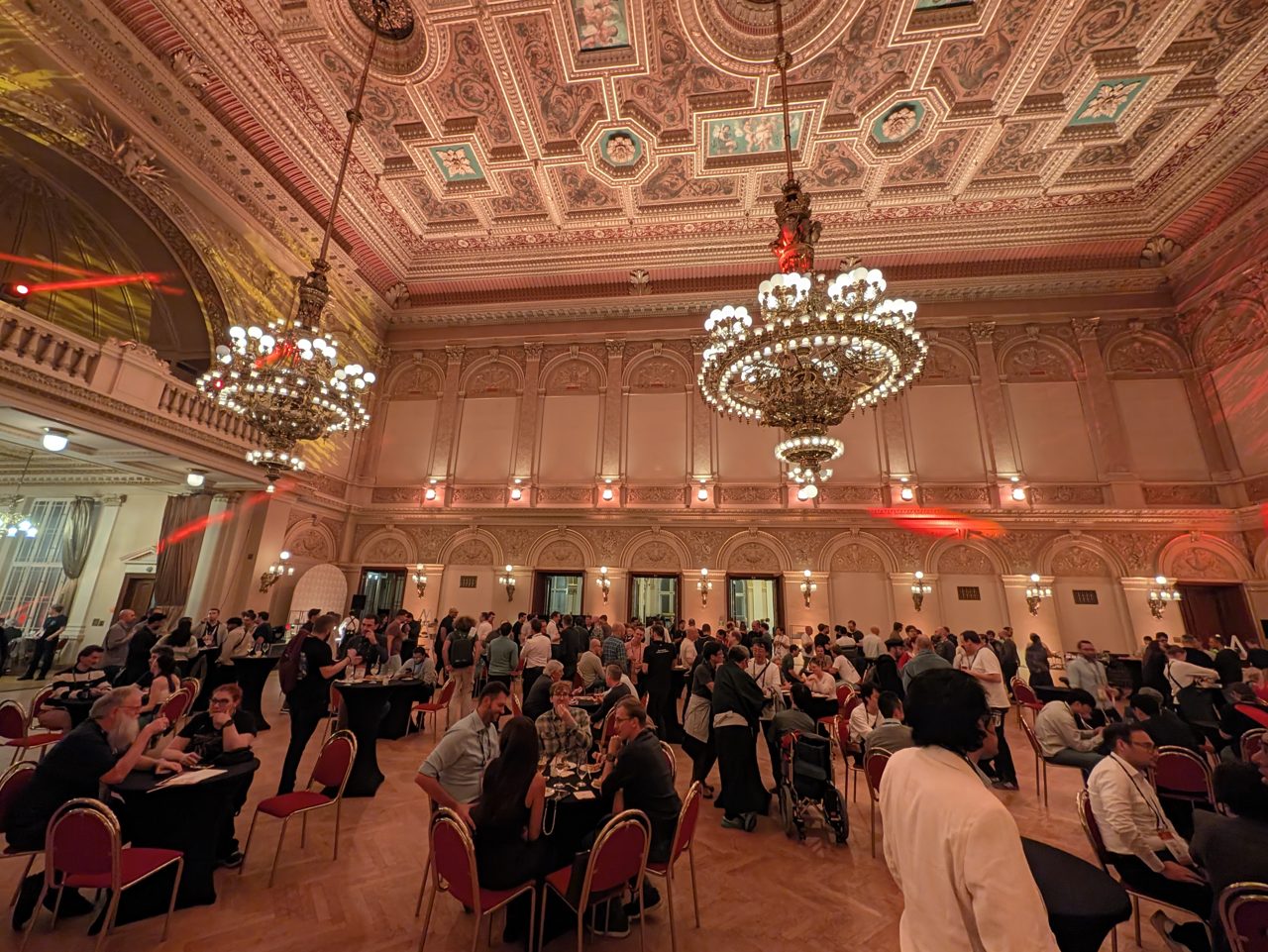 The main ballroom of Žofín Palace during the attendee reception