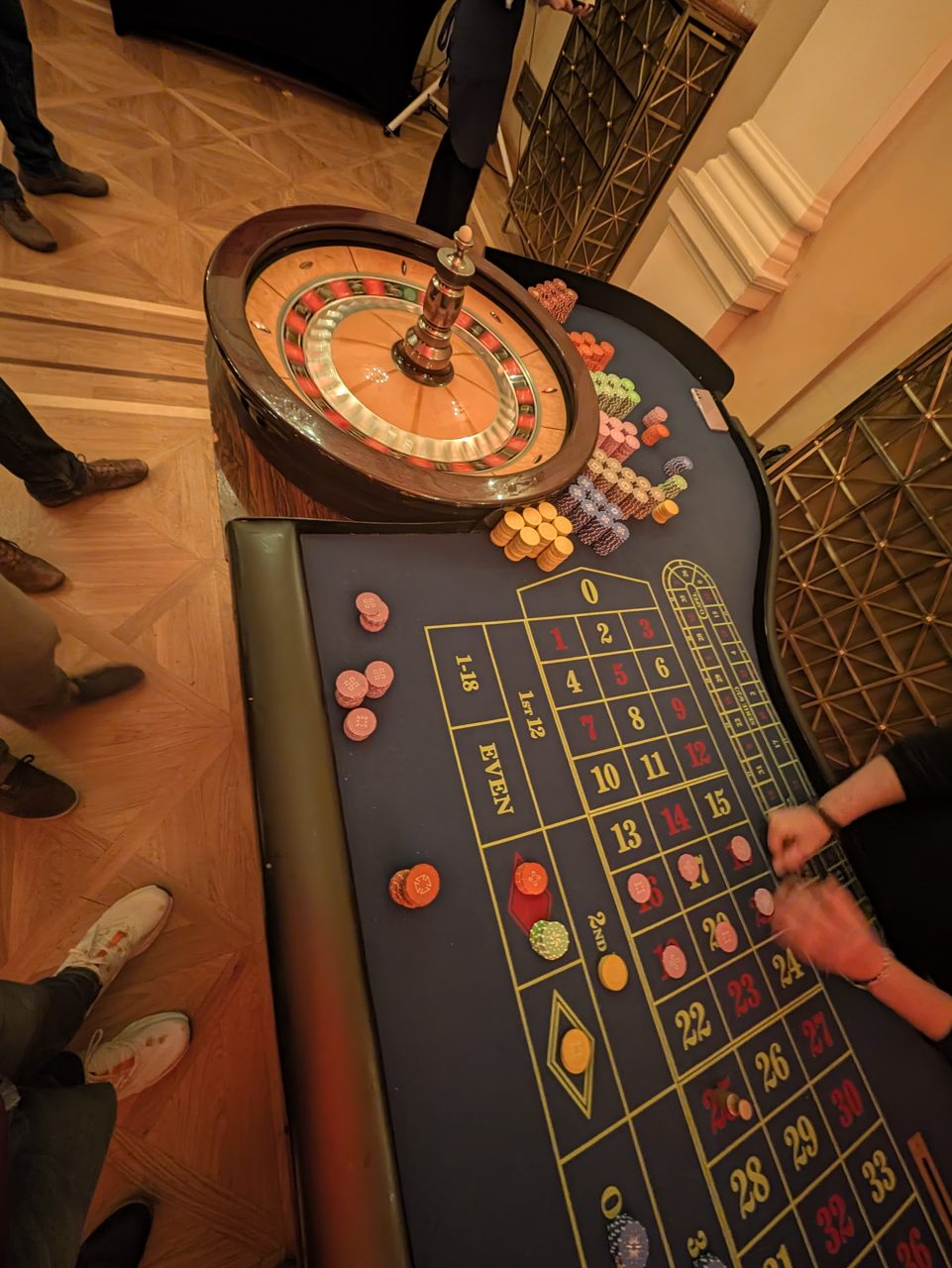 A roulette table at the 35 years of Linux reception