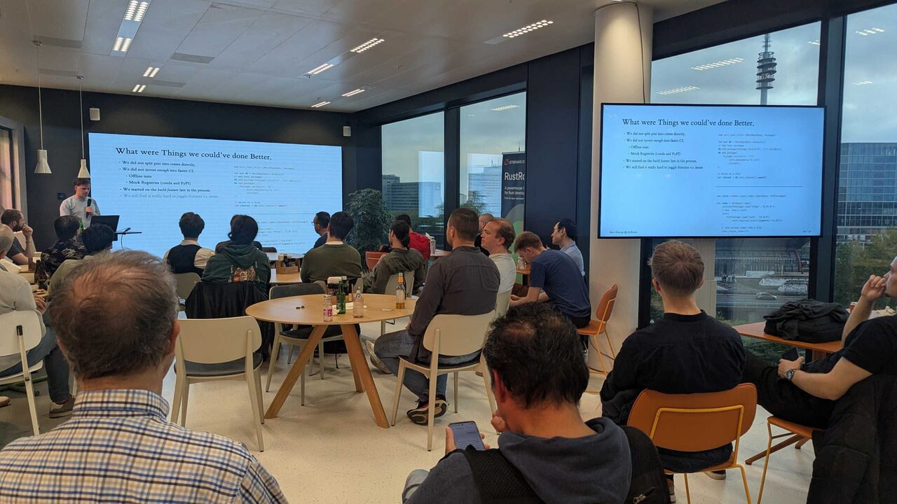 Speaker explaining CI improvements needed