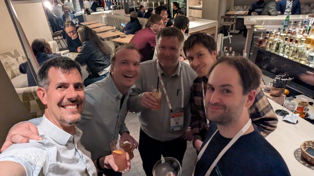 Drinks and conversations at the bar