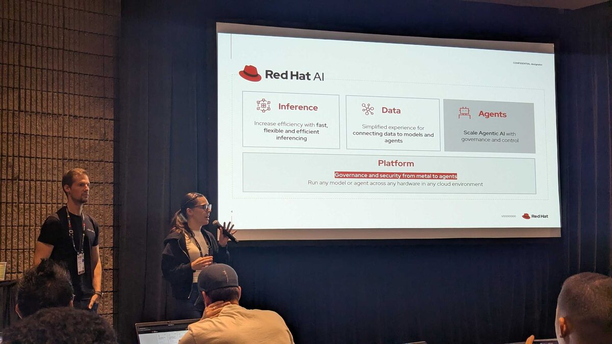 Red Hat AI platform — Inference, Data, Agents, and Platform layers