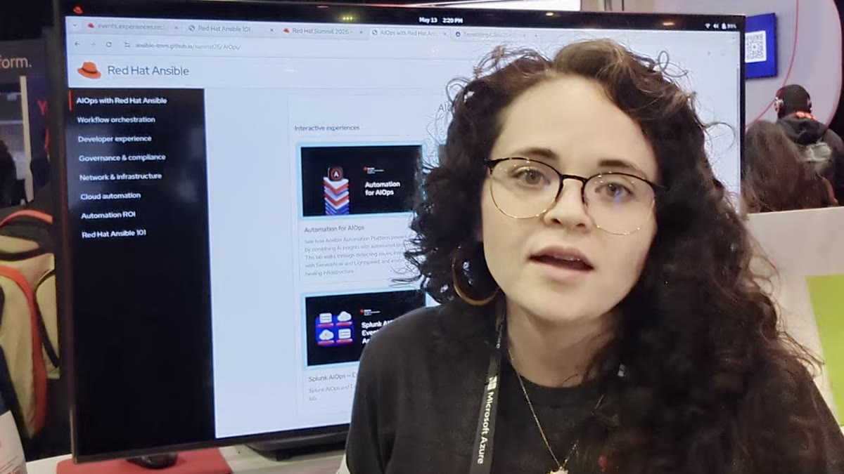 Aubrey Trotter, Red Hat Speaker, at the Ansible hands-on labs at Red Hat Summit 2026