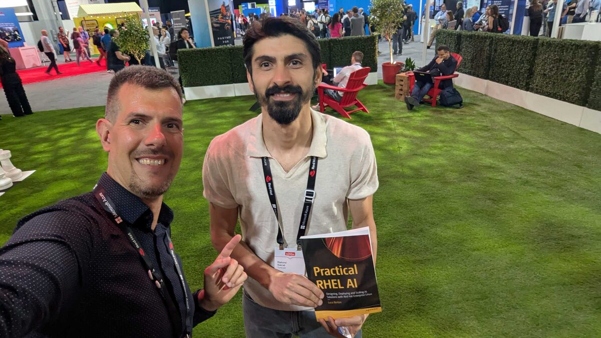 Attendee with Practical RHEL AI at the Lawn Lounge