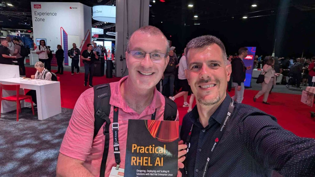 Attendee at the Experience Zone with Practical RHEL AI