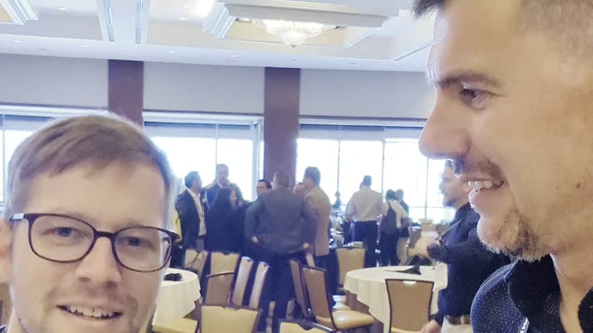 Christian Gafner, Partner Manager at Adfinis, with Luca Berton at Red Hat Summit 2026