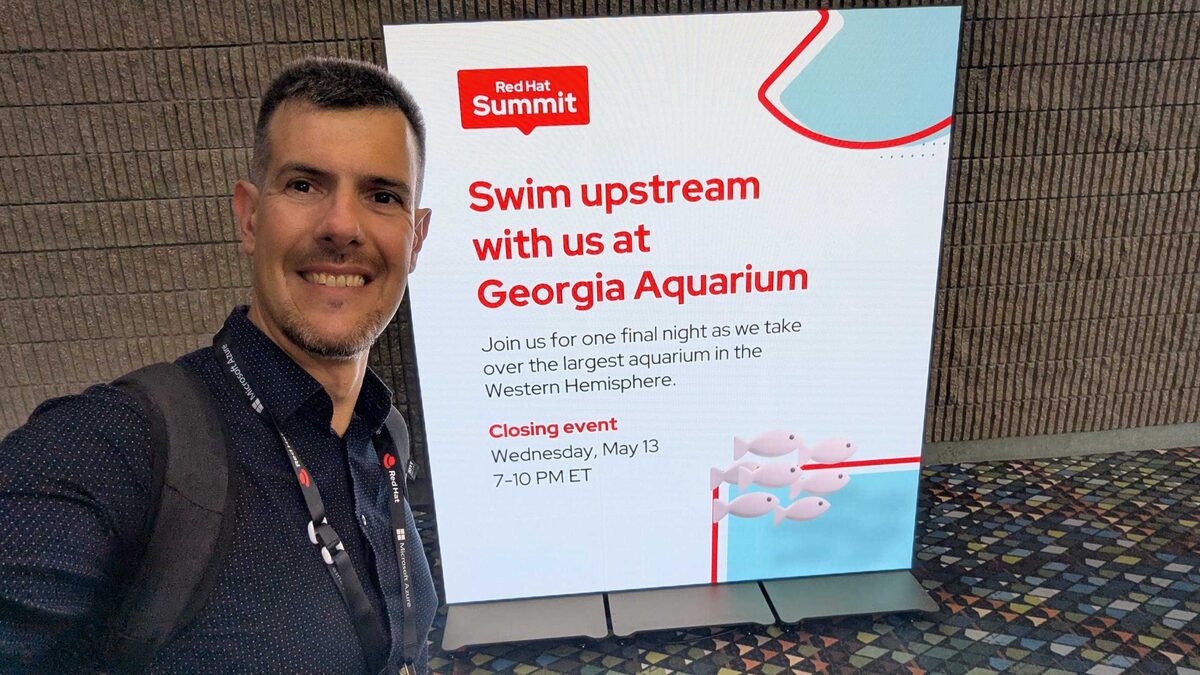 Luca Berton at Red Hat Summit 2026 — Georgia Aquarium closing event, Wednesday May 13, 7-10 PM ET