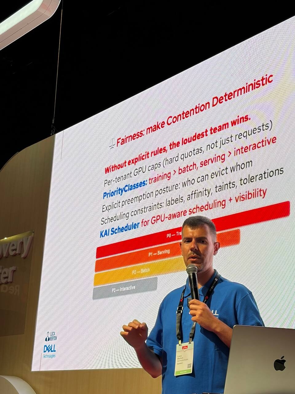 Slide: Fairness — make contention deterministic with PriorityClasses and KAI Scheduler