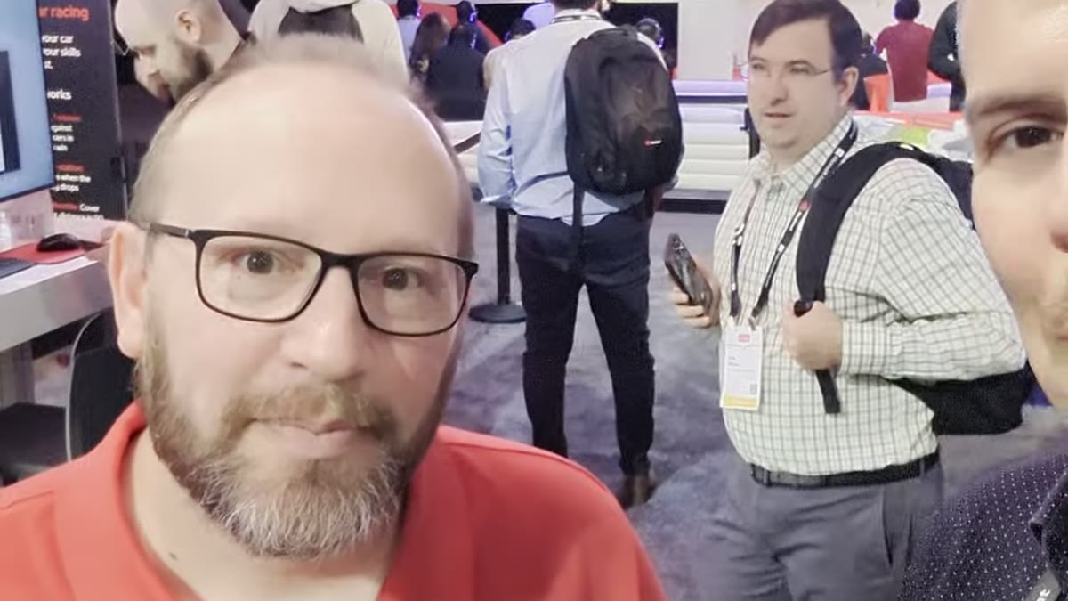 Jason, Red Hat Technical Account Manager for Germany, at the Ansible booth at Red Hat Summit 2026