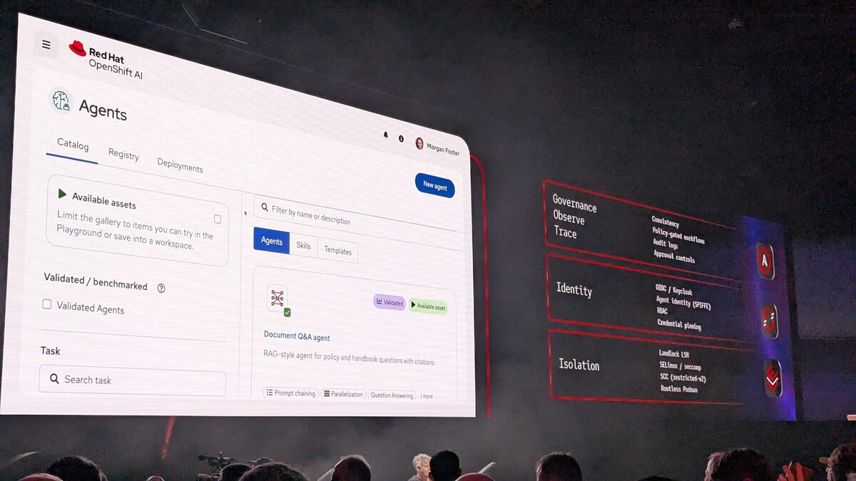 OpenShift AI LLM Providers dashboard — Gemma 4, Llama 3.3, Qwen 3, 12,847 requests