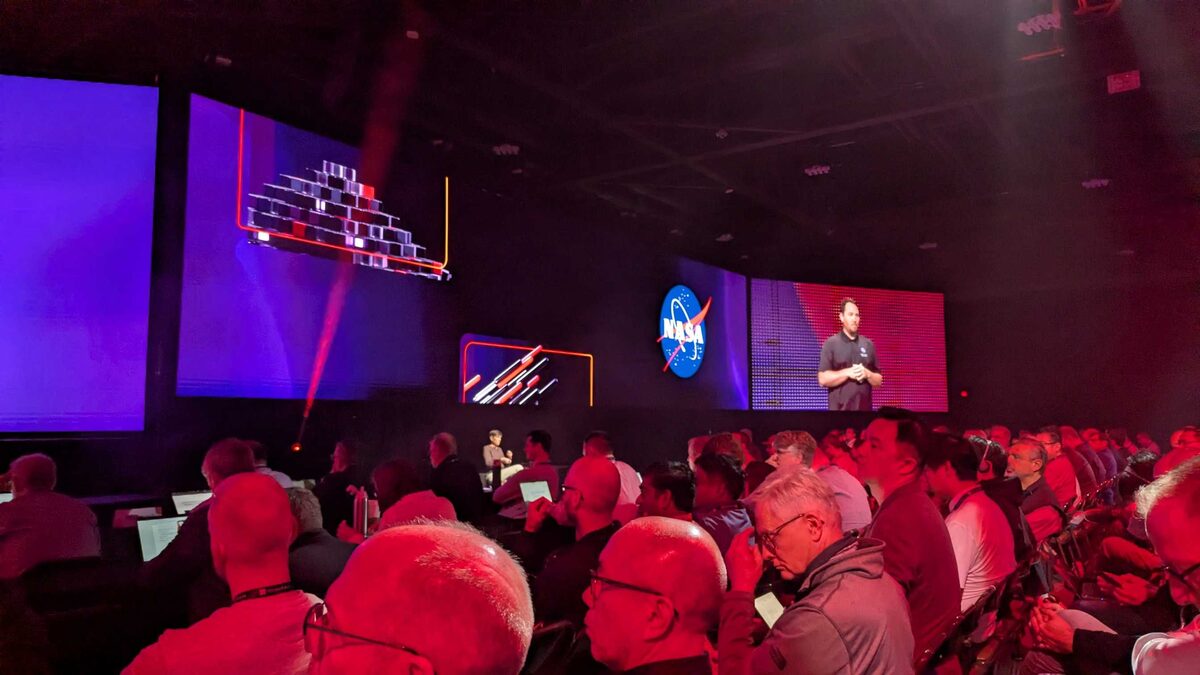 NASA representative on the Red Hat Summit 2026 keynote stage