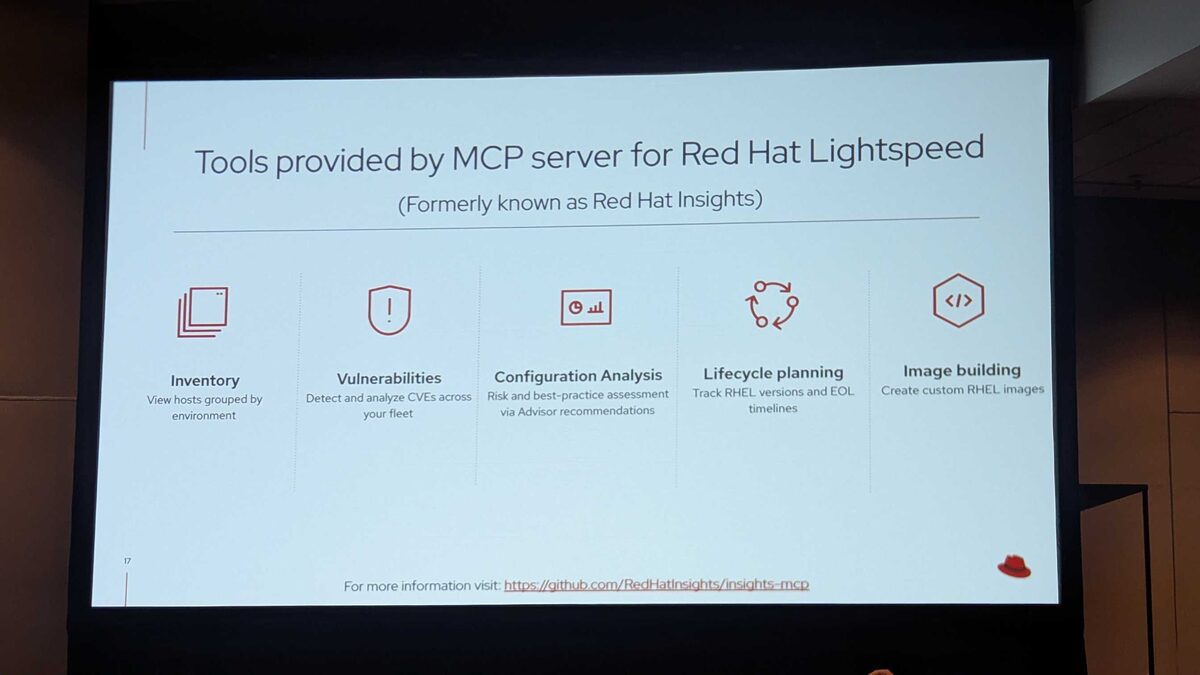 Tools provided by MCP server for Red Hat Lightspeed — formerly known as Red Hat Insights