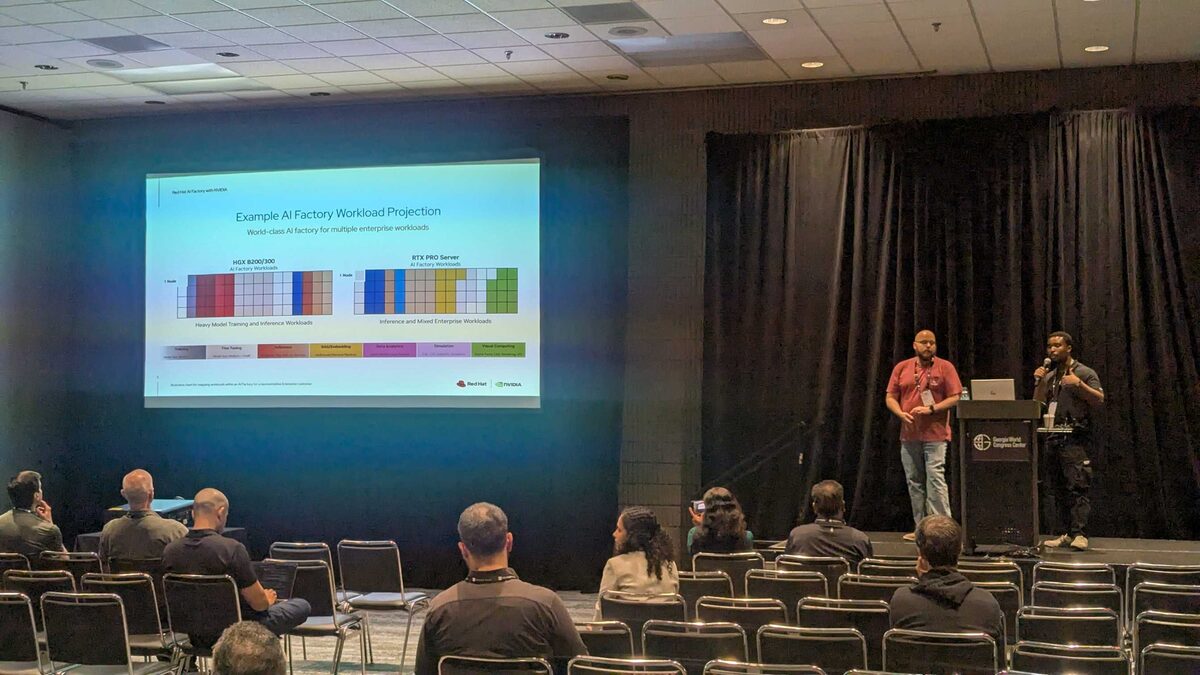 Presenters at the Red Hat and NVIDIA AI Factory session at Georgia World Congress Center