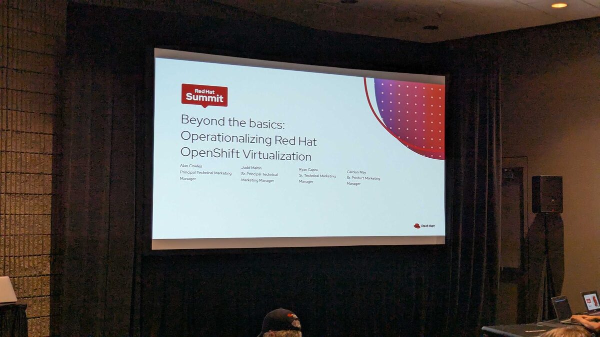 Beyond the basics: Operationalizing Red Hat OpenShift Virtualization — title slide