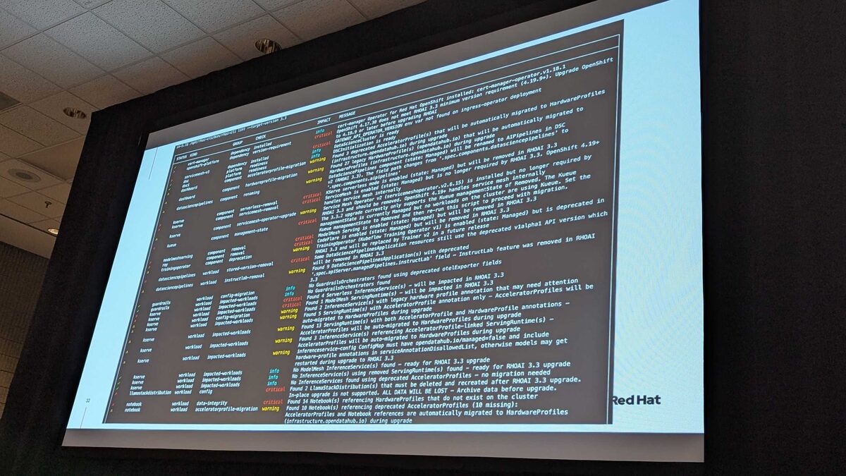 rhai-cli full terminal output — comprehensive cluster scan showing all checks