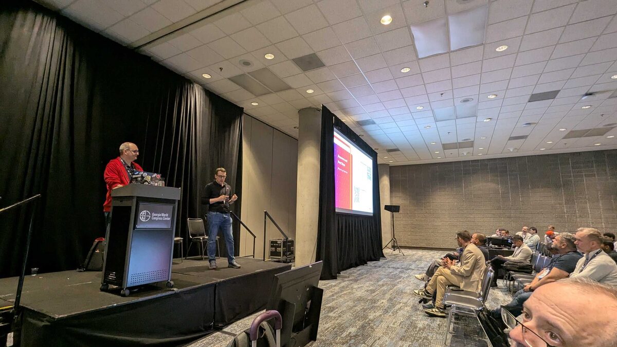Speakers presenting the resources slide at Georgia World Congress Center