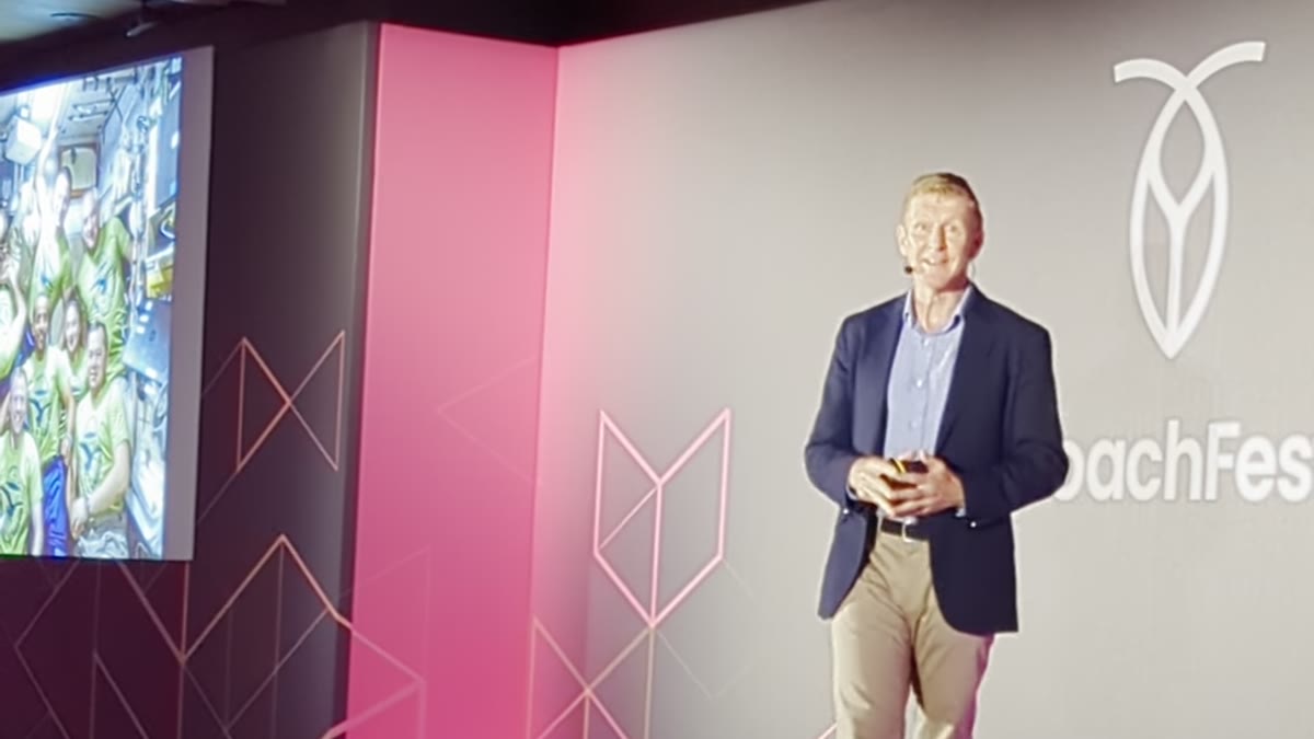 Major Tim Peake sharing lessons on psychological safety and team culture at RoachFest London 2026