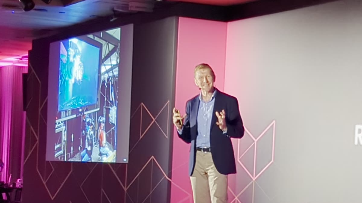 Major Tim Peake's spacewalk footage during his closing keynote at RoachFest London 2026