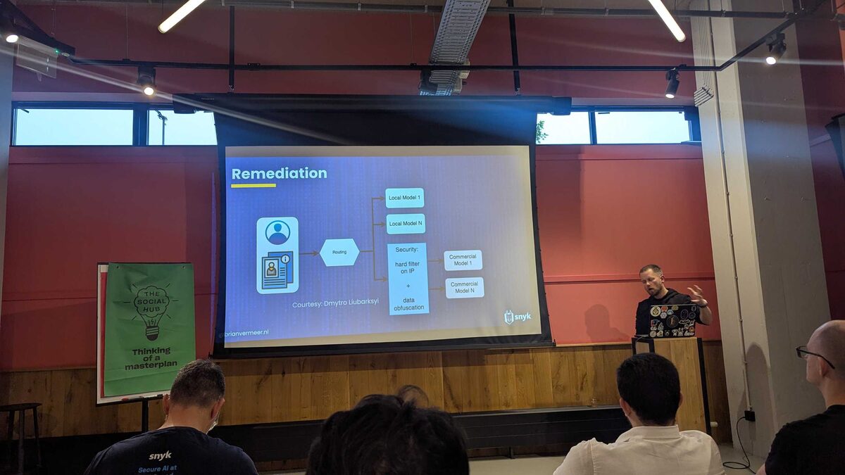 Remediation architecture — routing between local models and commercial models with IP filtering and data obfuscation