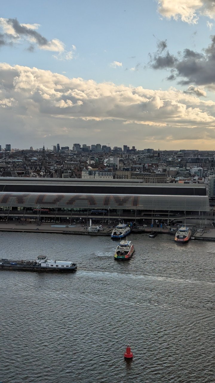 View from A'DAM Tower over the IJ and Amsterdam Centraal during Neo4j GraphSummit Amsterdam 2025