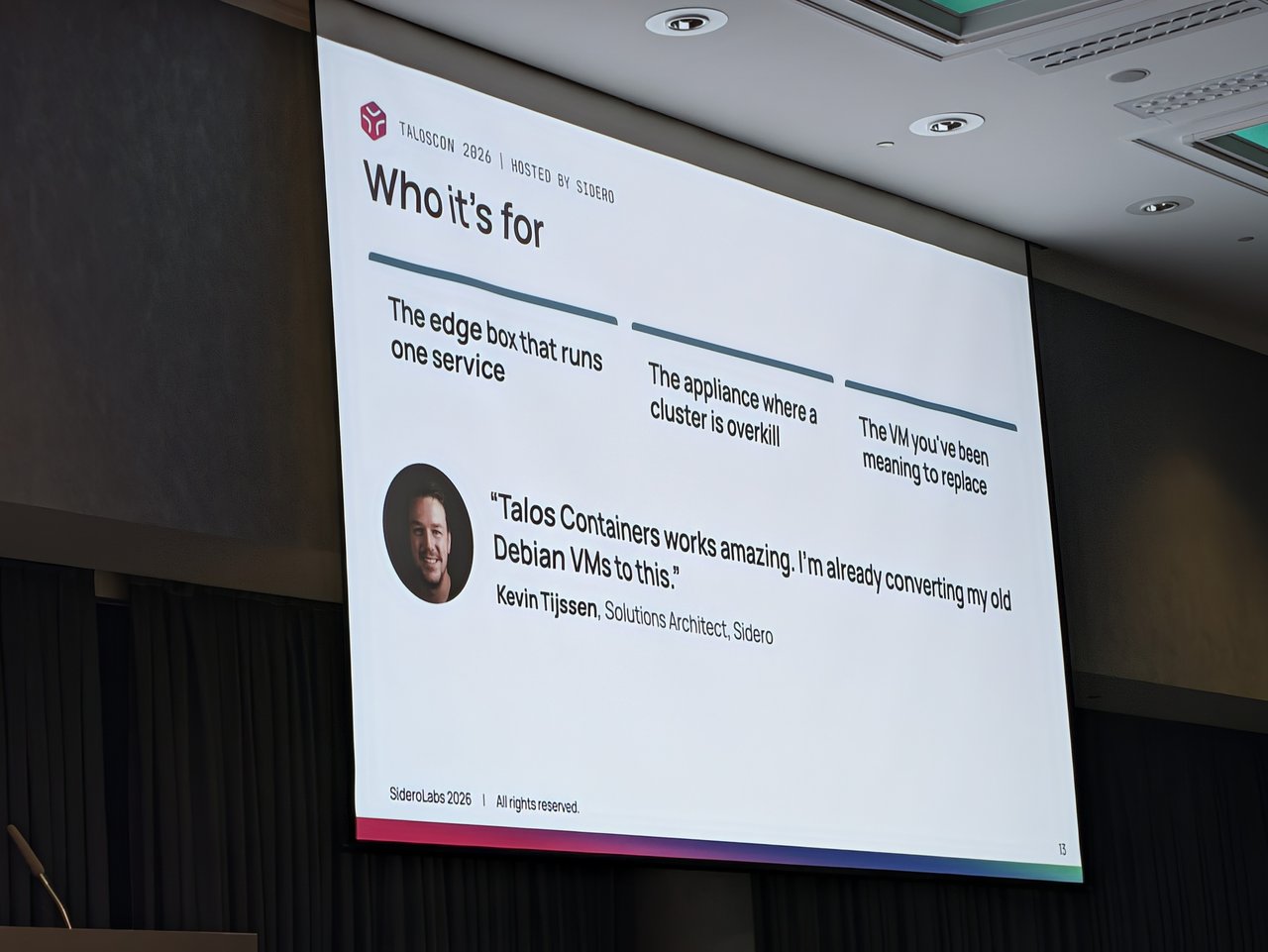 Who Talos Containers is for: the edge box, the appliance, the VM you've been meaning to replace