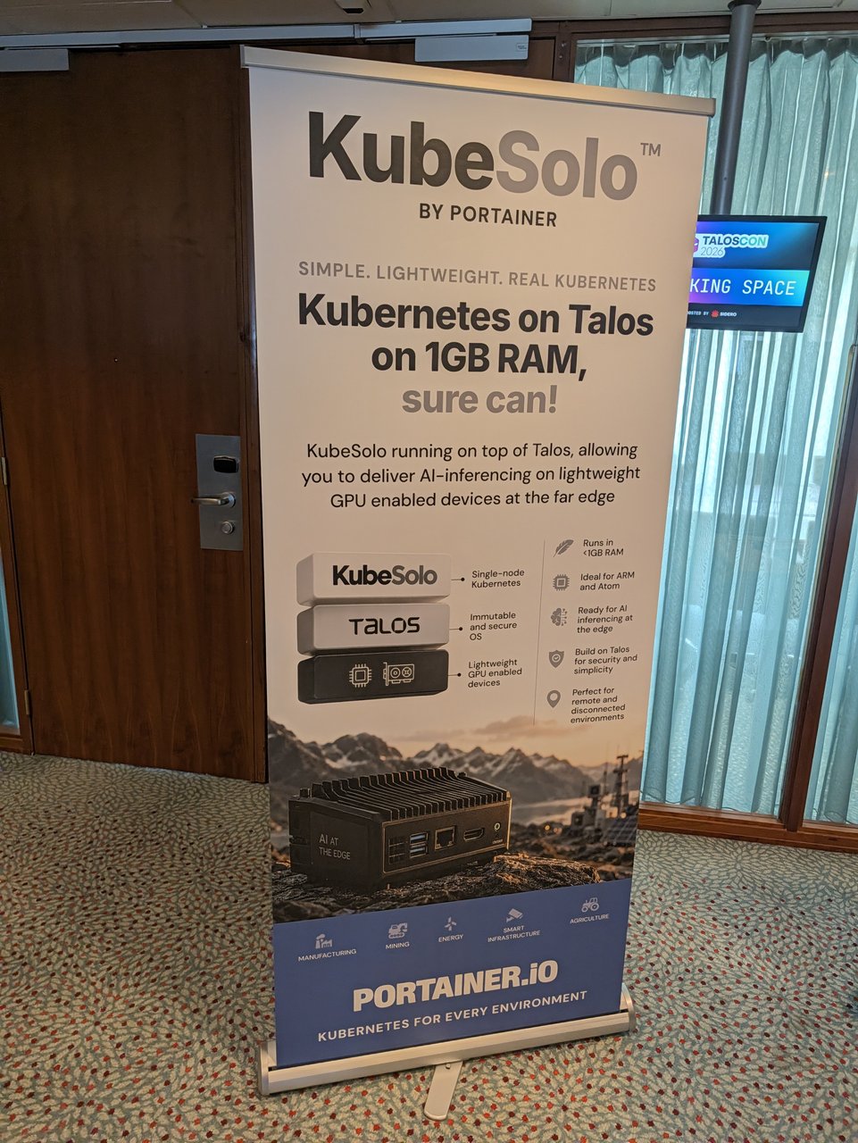 KubeSolo by Portainer: Kubernetes on Talos on 1 GB of RAM
