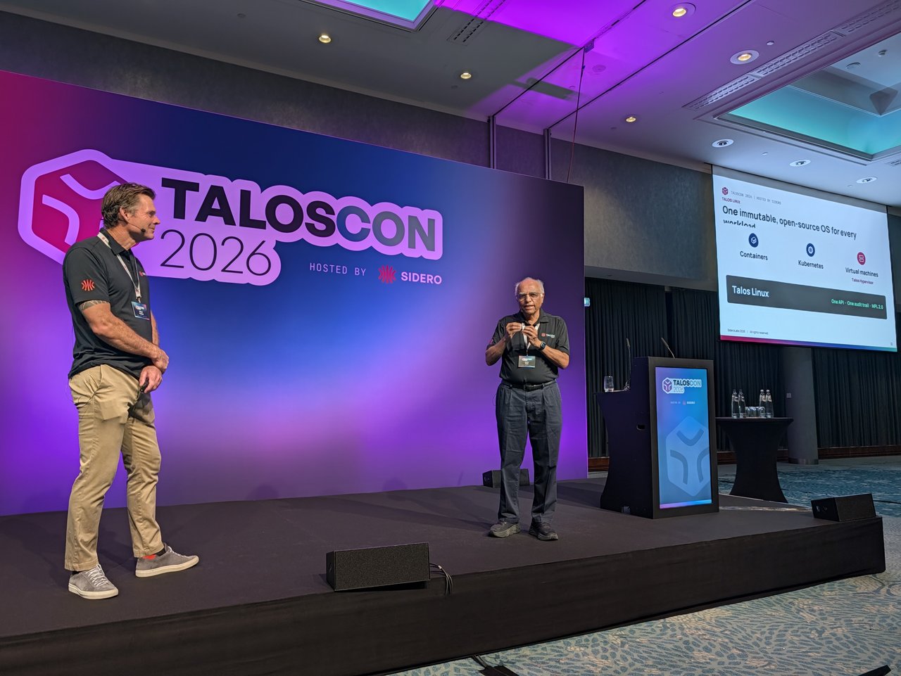 Anant Yardi with the slide: one immutable, open-source OS for every workload