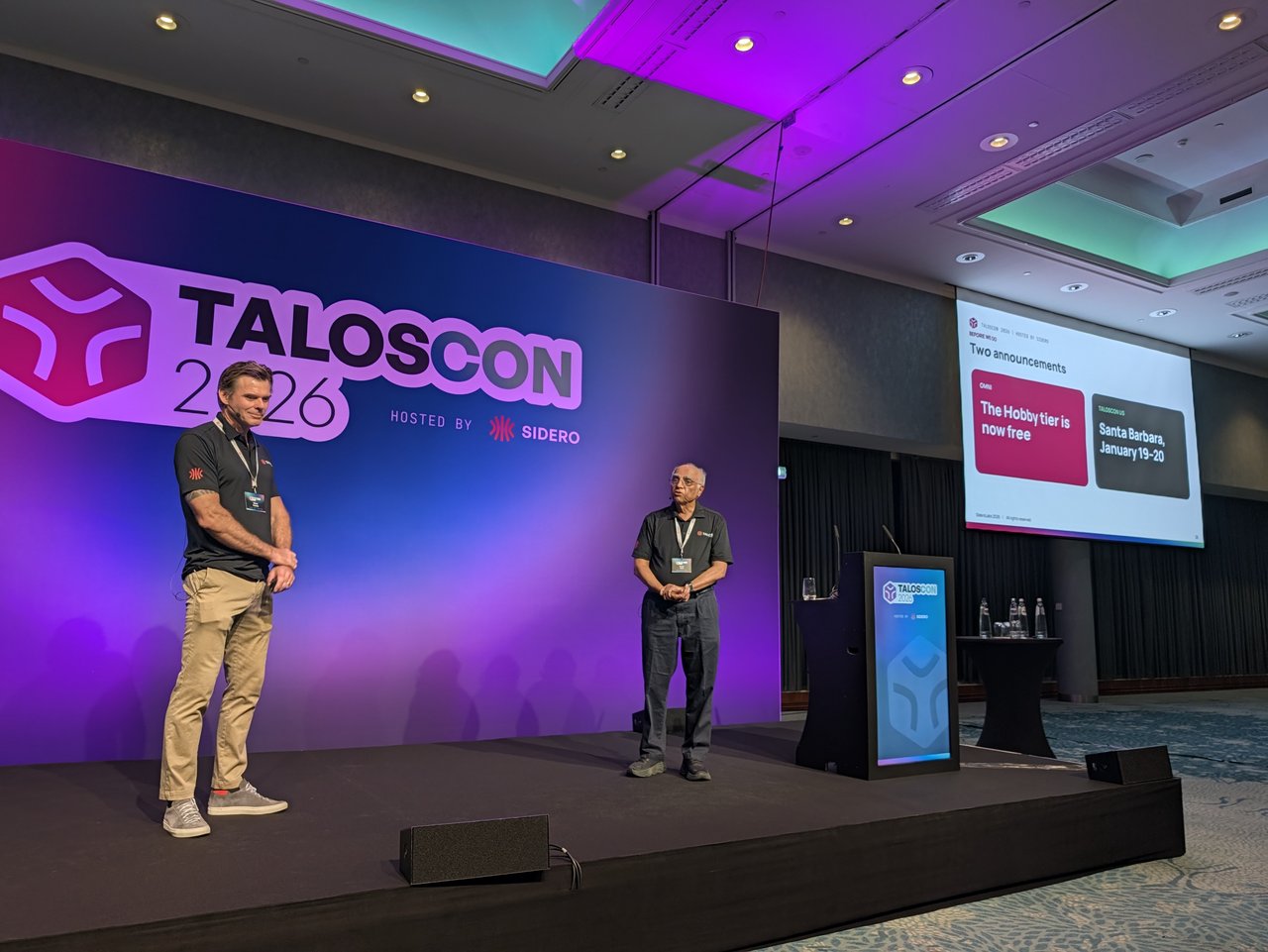 Two announcements: the Omni Hobby tier is now free, and TalosCon US in Santa Barbara, January 19 to 20