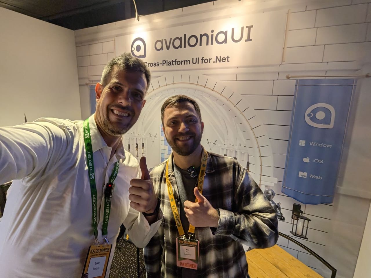 Luca Berton with Max Katz at the Avalonia UI stand