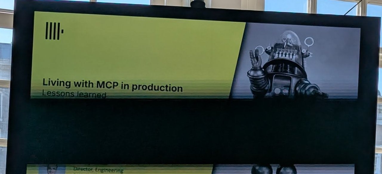 Title slide of the ClickHouse talk, Living with MCP in production: Lessons learned, at Treblle's MCP meetup