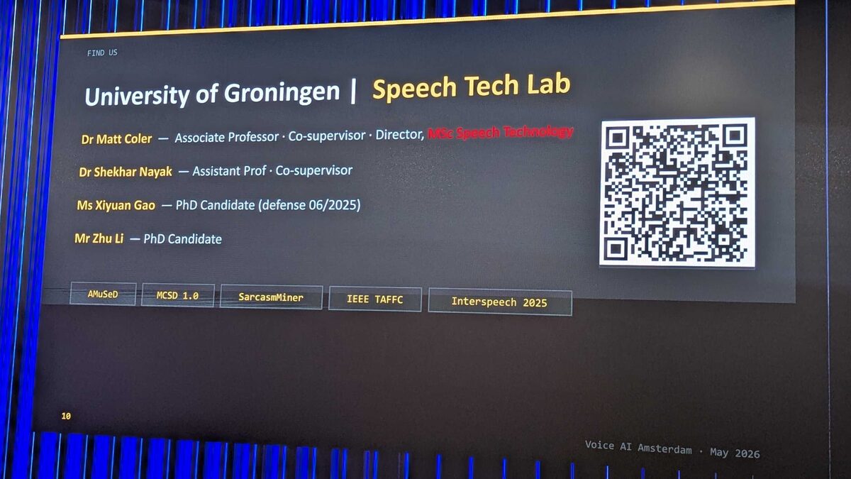 Speech Tech Lab team — Dr Matt Coler (Associate Professor, Director MSc Speech Technology), Dr Shekhar Nayak, Ms Xiyuan Gao (PhD defense 06/2025), Mr Zhu Li