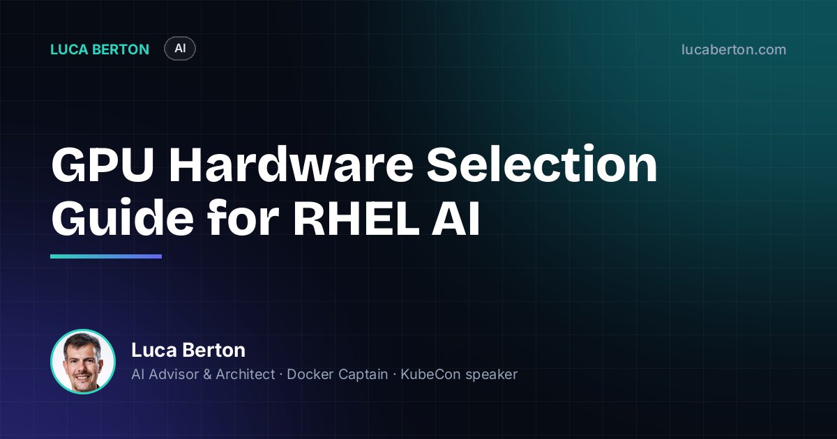 GPU Hardware Selection Guide for RHEL AI | Luca Berton