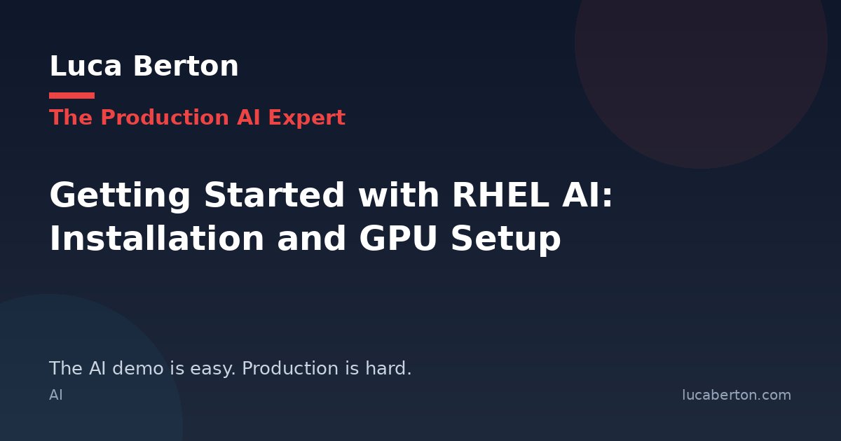 Getting Started with RHEL AI: Installation and GPU Setup