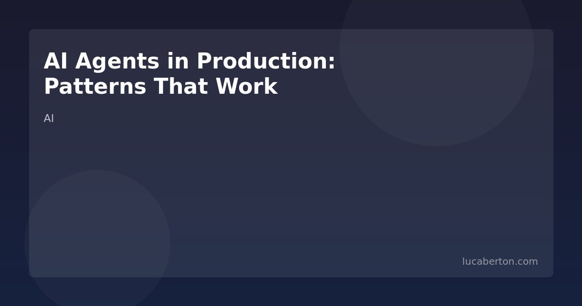 AI agents production architecture